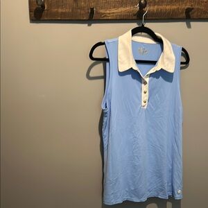 Lilly Pulitzer Blue Polo Tank Top with Buttoned Collar